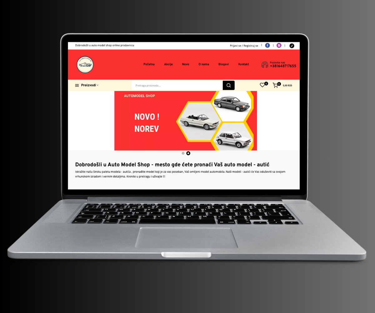 izrada web sajta automodelshop